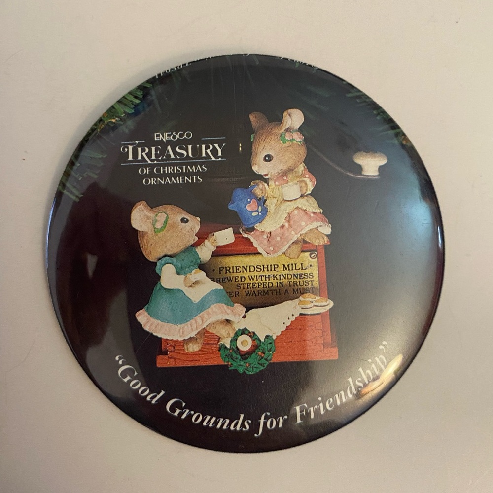 Enesco Treasury of Christmas Ornaments button